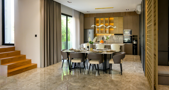 Image of Villas & Apartments Dining room were grouting is done by Tile Guru Professionals
